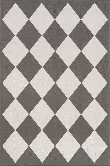Grey Harlequin Area Rug for Indoor and Outdoor Use