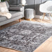 Grey Herati Area Rug for Heavy Foot Traffic and Pets