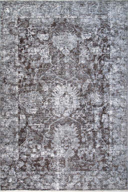 Grey Herati Area Rug for Heavy Foot Traffic and Pets