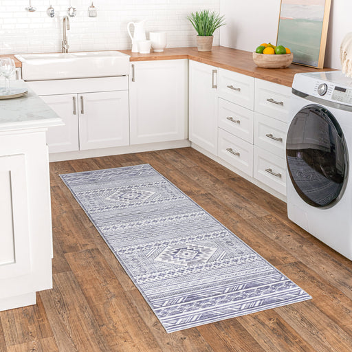 Grey Machine Washable Area Rug for Busy Homes