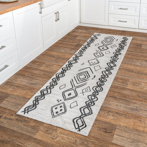 Grey Machine Washable Rug for Kids and Pets
