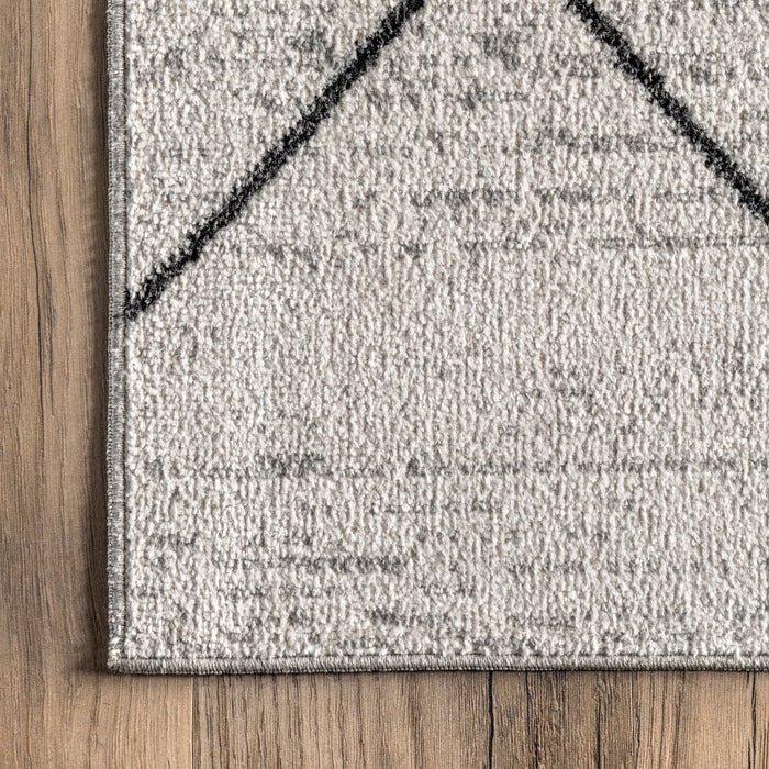 Grey Machine Washable Rug for Kids and Pets
