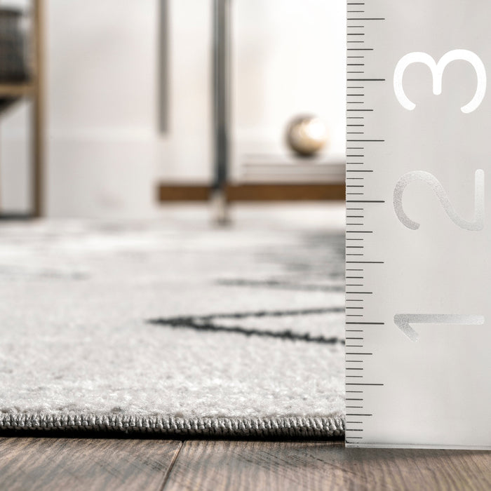 Grey Machine Washable Rug for Kids and Pets