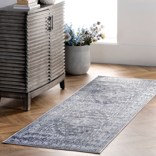 Grey Medallion Area Rug 160x230 cm for Living Room