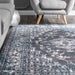 Grey Medallion Area Rug 160x230 cm for Living Room