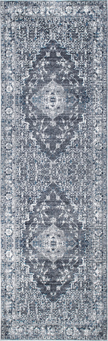 Grey Medallion Area Rug 160x230 cm for Living Room
