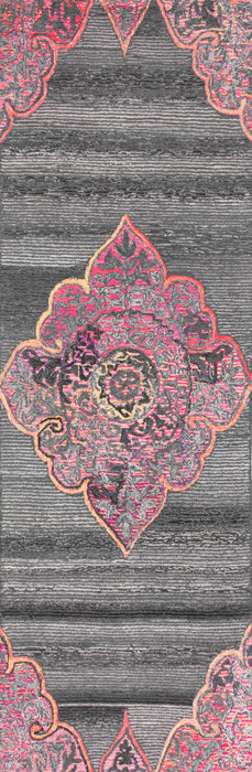 Grey Medallion Area Rug for Living Room Comfort