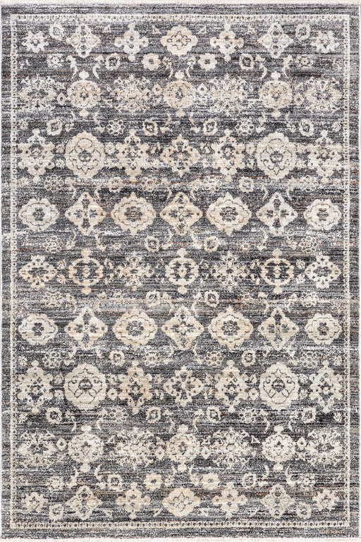 Grey Medallion Area Rug for Living Room and Home Decor