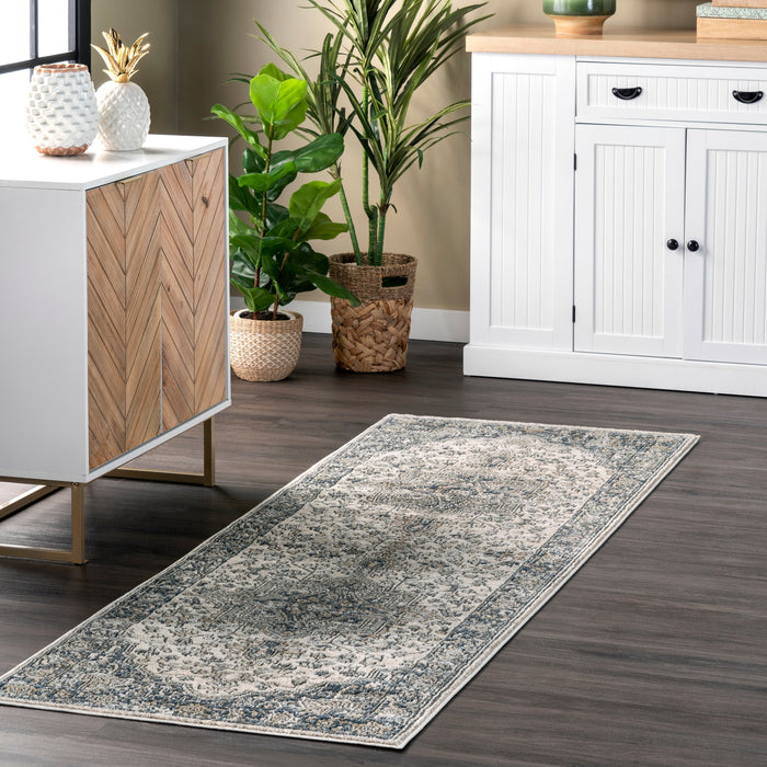 Grey Medallion Pattern Area Rug 150x240 cm