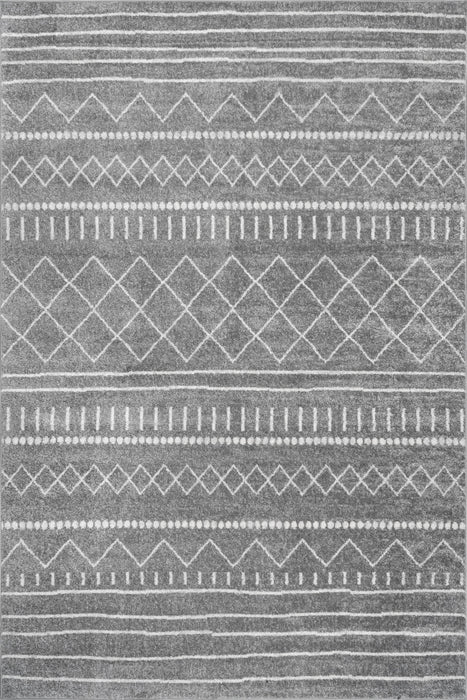 Grey Moroccan Trellis Area Rug 160x230 cm