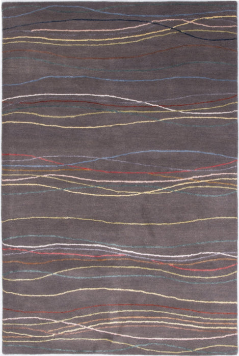 Grey Multi Lines Rug