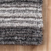Grey Multicolor Striped Shag Rug for Cozy Home Living
