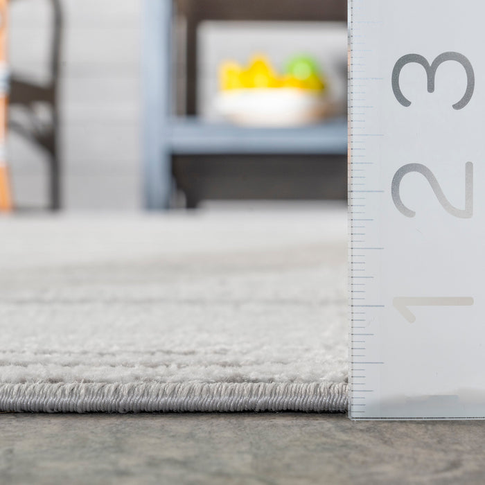 Grey Pinstripe Area Rug 140x200 cm Durable Design