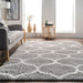 Grey Quatrefoil Trellis Area Rug 120x180 cm