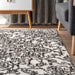 Grey Rosette Medallion Area Rug for Living Room and Bedroom