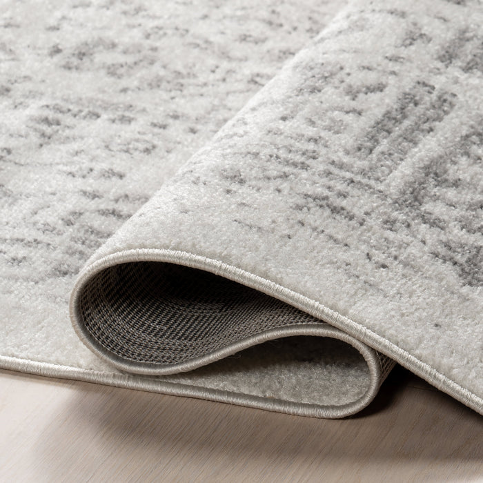 Grey Rosette Patterned Area Rug for Home Decor