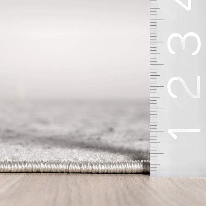 Grey Rosette Patterned Area Rug for Home Decor