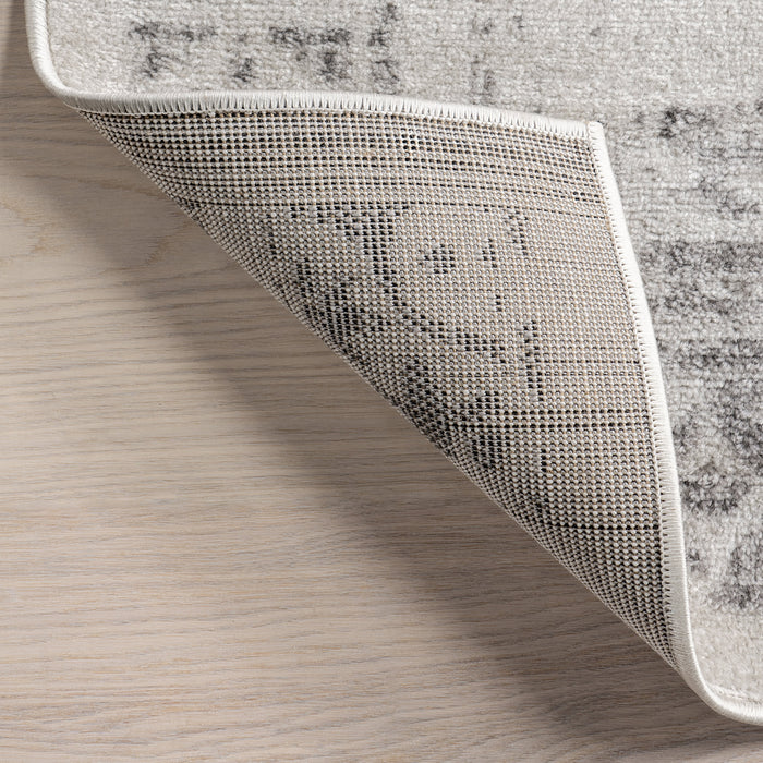 Grey Rosette Patterned Area Rug for Home Decor