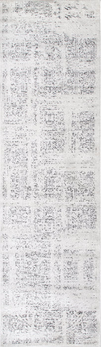 Grey Rosette Patterned Area Rug for Home Decor