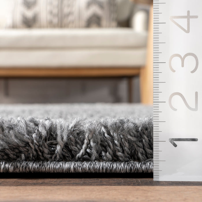 Grey Shaggy Plush Area Rug 120x180 cm