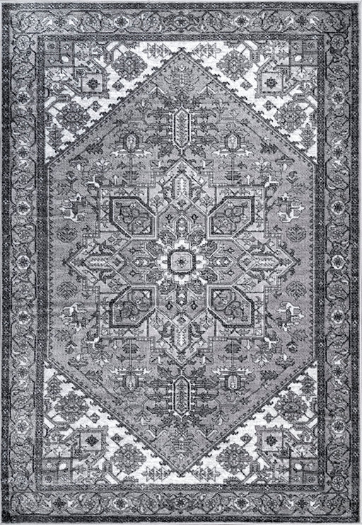 Grey Snowflake Medallion Area Rug 160x230 cm