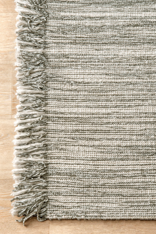 Grey Striated Flatweave Area Rug With Tassels 160x230 cm