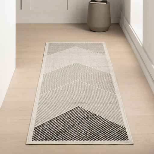 Grey Striped Area Rug 160cm x 230cm