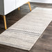 Grey Striped Area Rug With Banded Design
