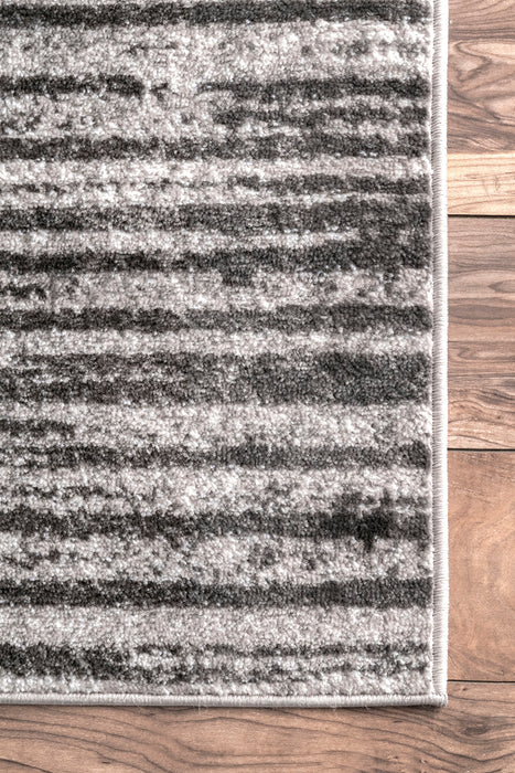 Grey Striped Area Rug for Cozy Home Decor