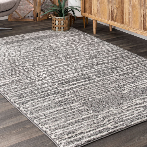 Grey Striped Area Rug for Living Room and Bedroom 160x230 cm