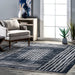 Grey Striped Area Rug for Living Room and Bedroom 50x80 cm