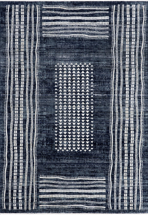 Grey Striped Area Rug for Living Room and Bedroom 50x80 cm