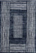 Grey Striped Area Rug for Living Room and Bedroom 50x80 cm