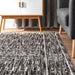 Grey Striped Ethnic Area Rug 150x240 cm