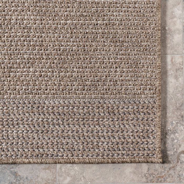 Grey Striped Indoor Outdoor Area Rug 152x244 cm