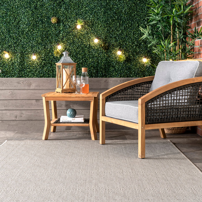 Grey Striped Indoor Outdoor Area Rug 152x244 cm