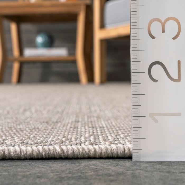 Grey Striped Indoor Outdoor Area Rug 152x244 cm
