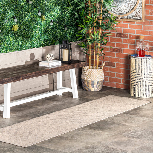 Grey Striped Indoor Outdoor Area Rug 152x244 cm