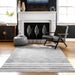 Grey Striped Indoor Outdoor Area Rug 160x230 cm