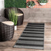 Grey Striped Indoor Outdoor Area Rug 160x230 cm