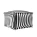 Grey Striped Pouf for Indoor and Outdoor Use