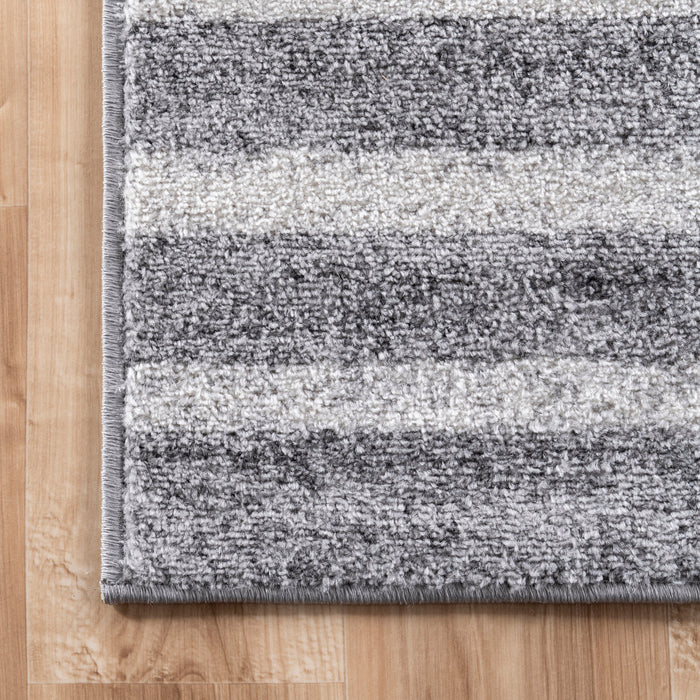 Grey Striped Starfish Area Rug for Coastal Decor