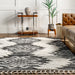 Grey Tasseled Area Rug 160x230 cm Geometric Pattern