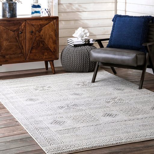 Grey Tiled Patchwork Area Rug 160 cm x 230 cm