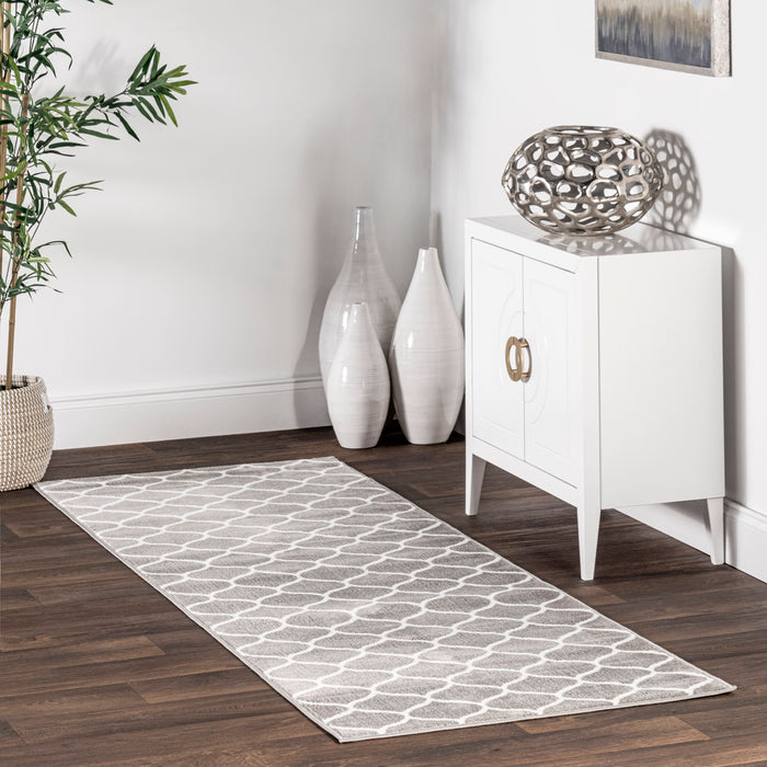 Grey Trellis Area Rug 120x180 cm