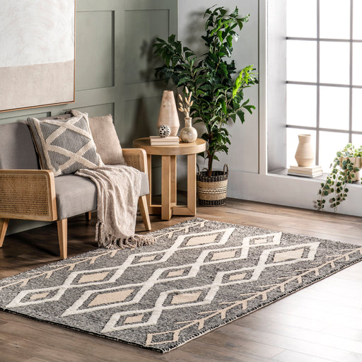 Grey Trellis Area Rug 160x230 cm