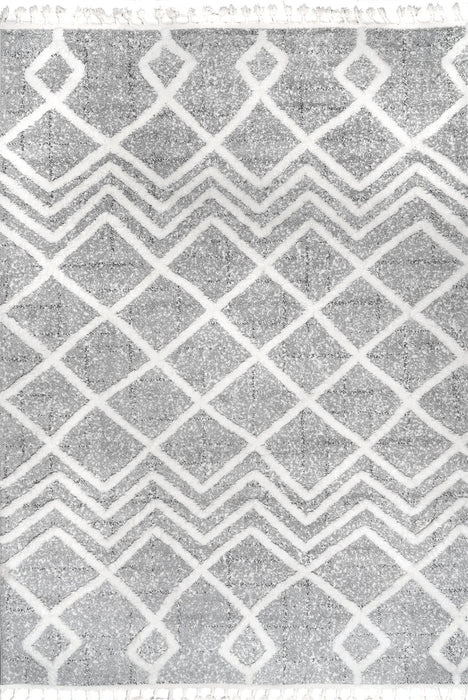 Grey Trellis Pattern Area Rug 120x180 cm