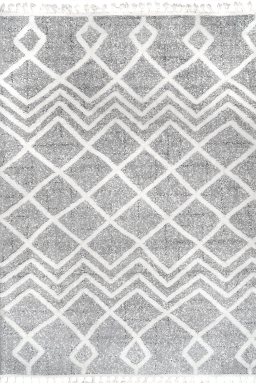 Grey Trellis Pattern Area Rug 120x180 cm