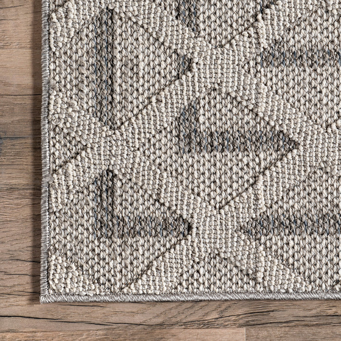 Grey Trellis Pattern Area Rug 160x230 cm