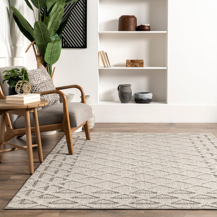 Grey Trellis Pattern Area Rug 160x230 cm